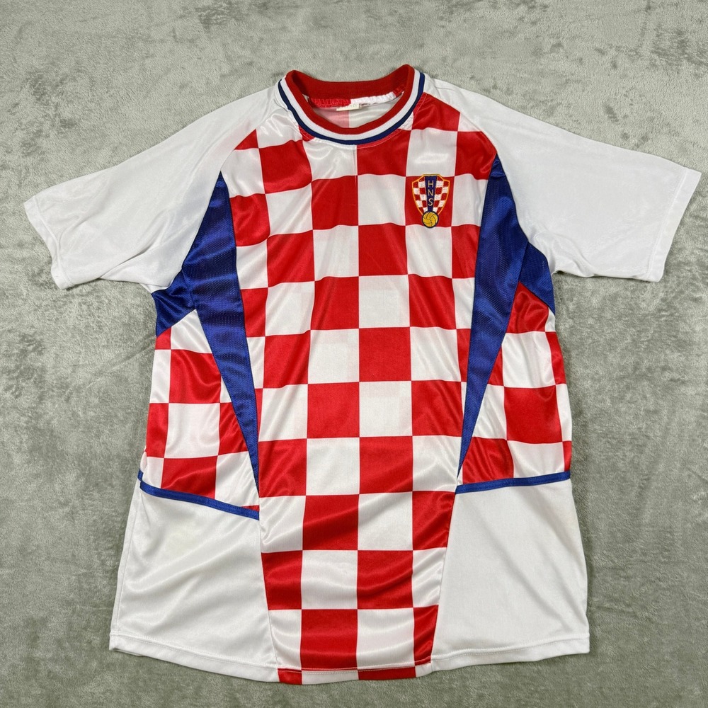 VTG Croatia Soccer Jersey Red White Checkered HNS Football Shirt Mens XL